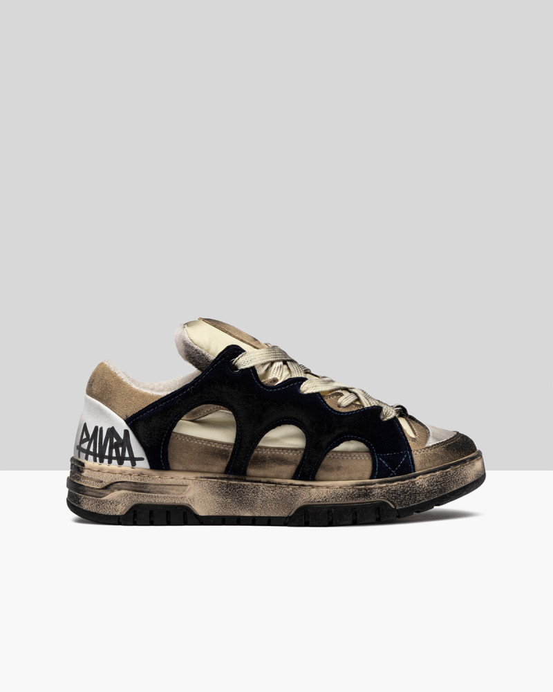 SANTHA MODEL 1 DESTROYED CREAM-NAVY