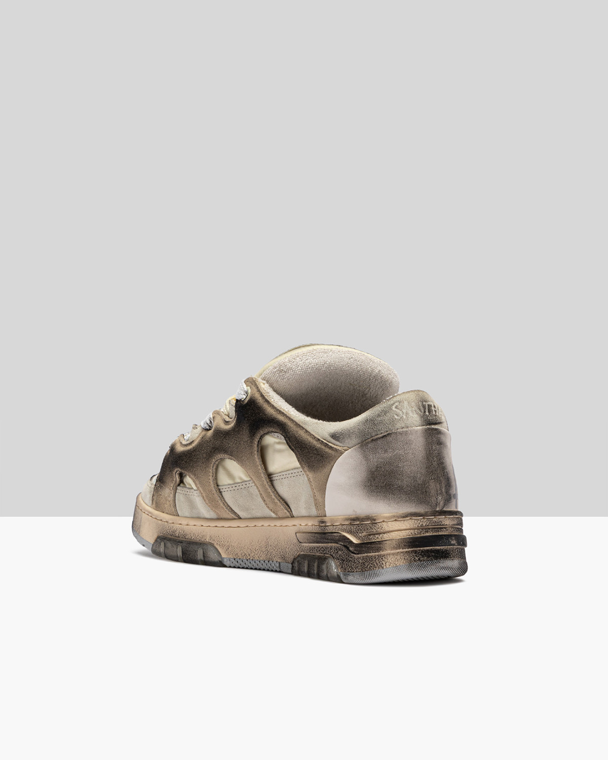 SANTHA: SANTHA MODEL 1 DESTROYED CREAM-OFF WHITE