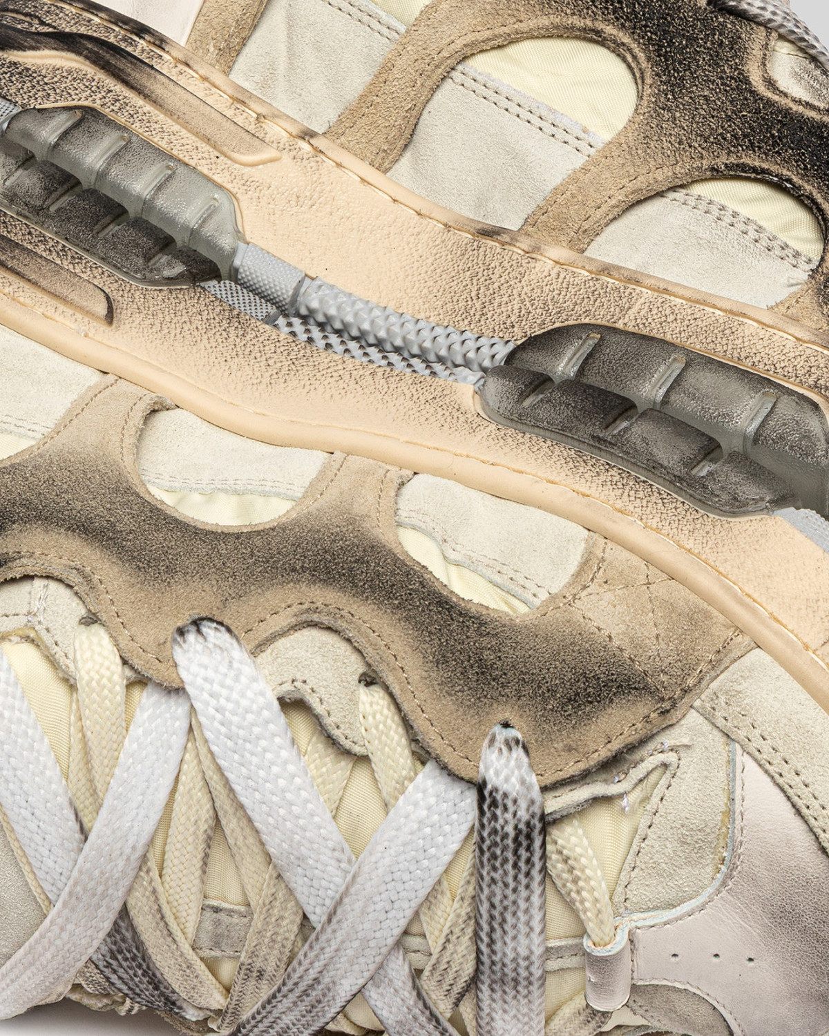 SANTHA: SANTHA MODEL 1 DESTROYED CREAM-OFF WHITE