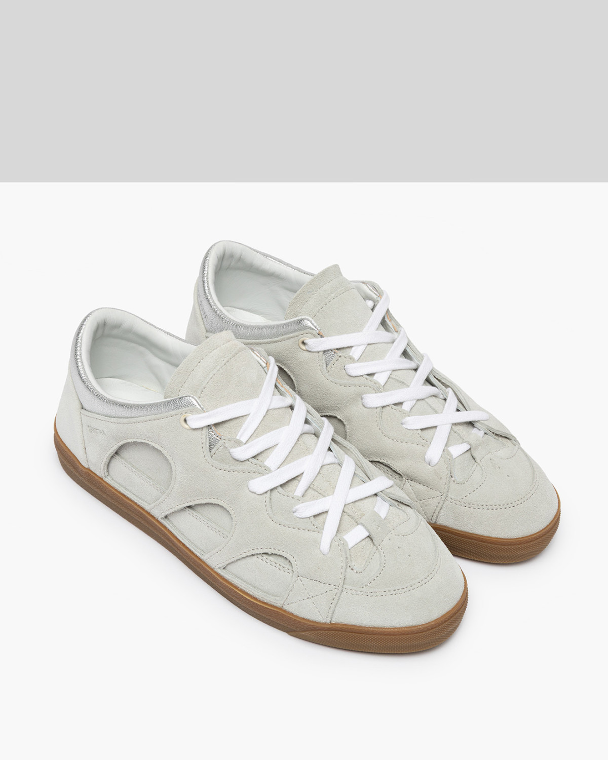 SANTHA: SANTHA LOVE PARK SUEDE WHITE-SILVER