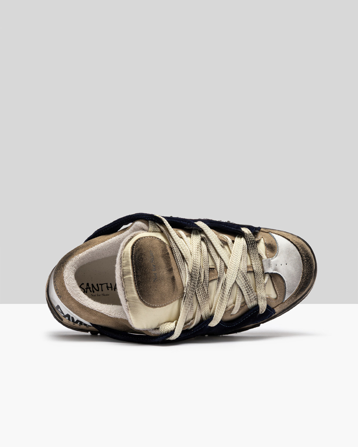 SANTHA: SANTHA MODEL 1 DESTROYED CREAM-NAVY